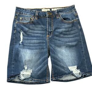 Indigo Rein Juniors Blue Jean Shorts – Size 13 – Distressed Bermuda‎